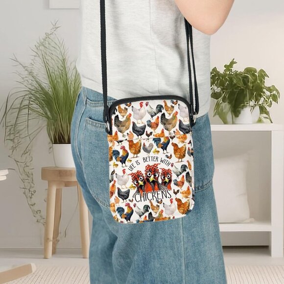 High-Quality Chicken Print Crossbody Bag - Ideal Gift for Chicken Lovers - Picture 7 of 7